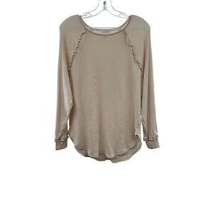 LC Lauren Conrad Women's Long Sleeve Cream Pullover Top Size XS